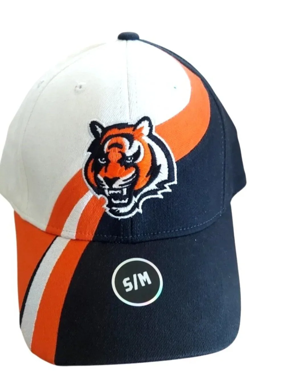 Cincinnati Bengals Hat Small Medium Embroidered Logo NFL Wave Colorway
